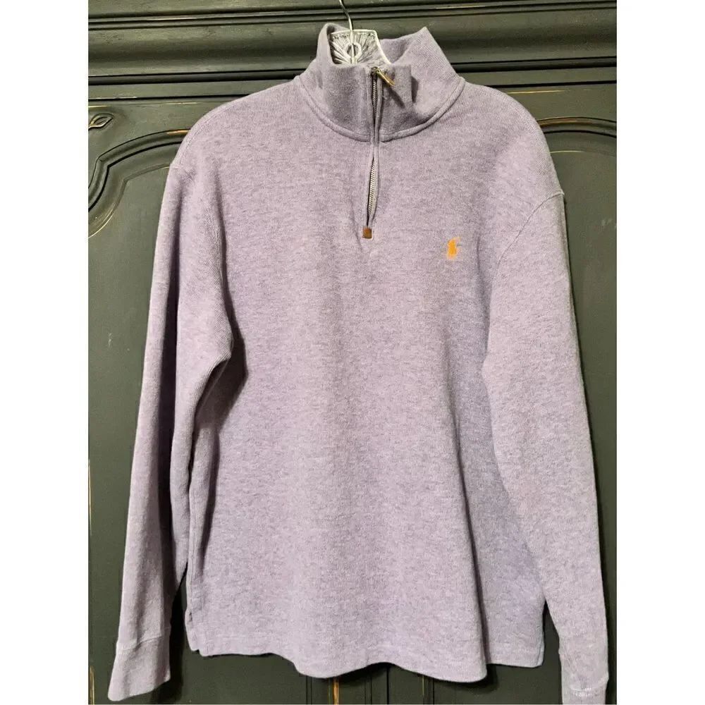 Polo byย Ralph Lauren Purple 1/4โZipโPulloverโSweaterโSizeโLarge